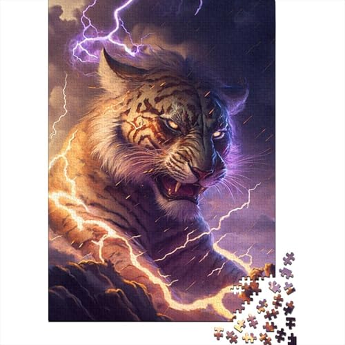 Holzpuzzle für Erwachsene „Cosmic Fantasy Tiger“ 500 Puzzleteile, rechteckig, Spiel zur intellektuellen Entwicklung, 500 Teile (52 x 38 cm) von ABFFSDT