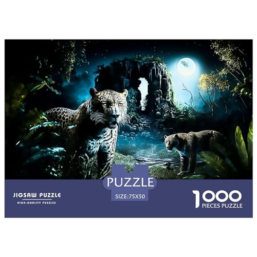 Jaguar-Puzzle für Teenager, 1000 Teile, Puzzle, Denksport-Puzzles für Erwachsene, 1000 Teile (75 x 50 cm) von ABFFSDT