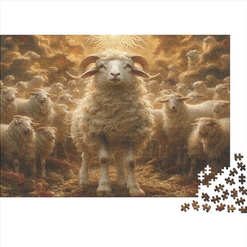 Lamm-Puzzle, 1000 Teile, für Erwachsene und Teenager ab 12 Jahren, 1000 Teile (75 x 50 cm) von ABFFSDT