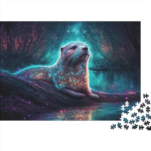 Leuchtendes Otter-Puzzle für Erwachsene, 1000 Teile, Puzzle für Erwachsene und Teenager ab 12 Jahren, 1000 Teile (75 x 50 cm) von ABFFSDT