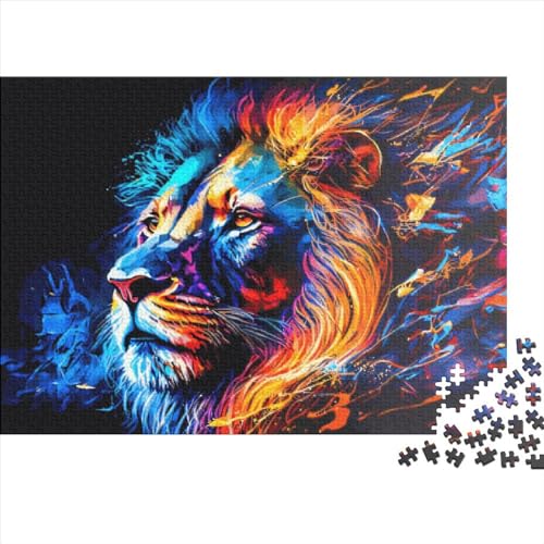 Löwen-Puzzle, 500 Teile, Holzpuzzle für Erwachsene und Teenager, Familienspiel, 500 Teile (52 x 38 cm) von ABFFSDT