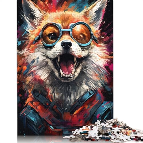 Malen, farbenfrohes, süßes Fuchs-Puzzle, 1000 Teile, für Teenager, Geschenke, Holzpuzzle für Teenager, für Kinder und Teenager ab 12 Jahren, 1000 Teile (75 x 50 cm) von ABFFSDT