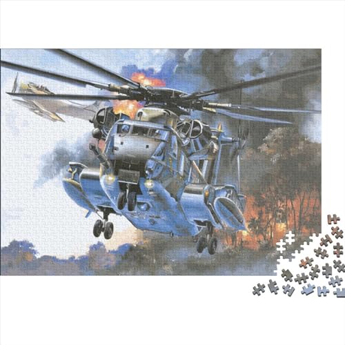 Militärhubschrauber-Puzzles für Erwachsene, 1000-teiliges Puzzle für Teenager, Lernspiel, Herausforderungsspielzeug, 1000 Stück (75 x 50 cm) von ABFFSDT