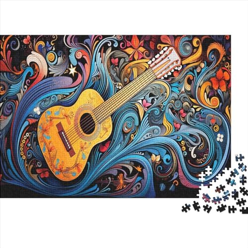 Musikgitarren-Puzzle für Erwachsene und Jugendliche, 1000 Teile, Puzzle für Erwachsene, nachhaltige Puzzlespiele, 1000 Teile (75 x 50 cm) von ABFFSDT