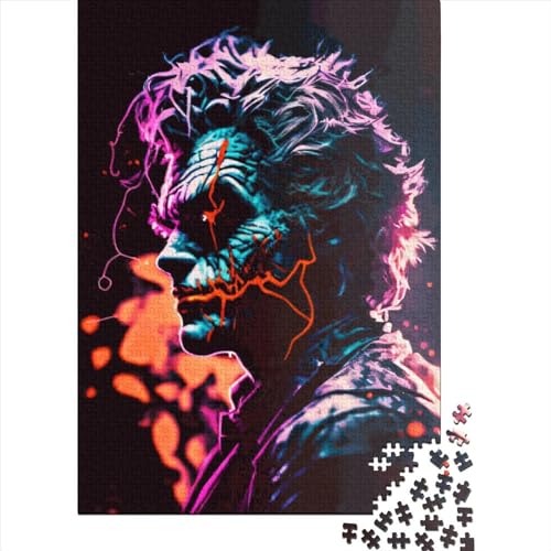 Neon-Clown-Puzzle, kreatives Puzzle für Erwachsene, 1000-teiliges Puzzle für Kinder und Jugendliche, Lernspielzeug, Geschenk, 1000 Teile (75 x 50 cm) von ABFFSDT