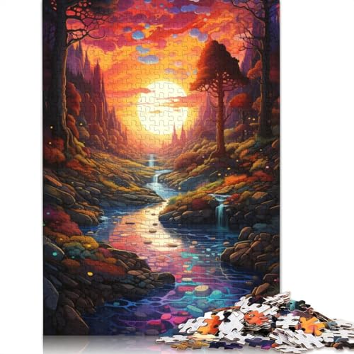 Puzzle „Creek Under Sunset“ mit 300 Teilen, Puzzle für Erwachsene, Puzzle für Erwachsene, Lernspiel, Herausforderungsspielzeug, 300 Stück (40 x 28 cm) von ABFFSDT