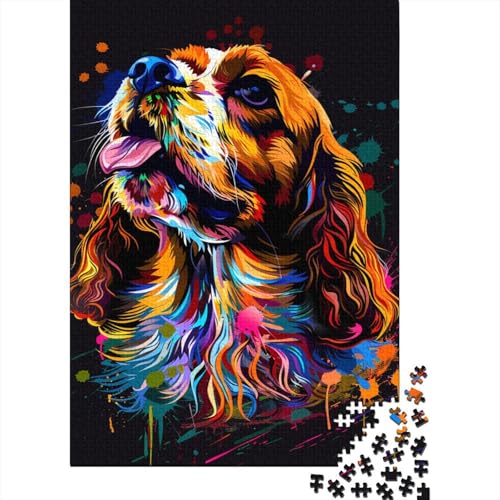 Puzzle „English Cocker Spaniel Dog Art“, 300-teiliges Puzzle aus Holz für Erwachsene und anspruchsvolle Familien, 300 Teile (40 x 28 cm) von ABFFSDT