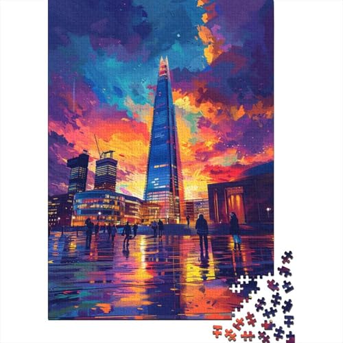 Puzzle „Stadt bei Sonnenuntergang“, kreatives Puzzle für Erwachsene, 500 Teile, Puzzle für Kinder und Jugendliche, Lernspielzeug, Geschenk, 500 Teile (52 x 38 cm) von ABFFSDT