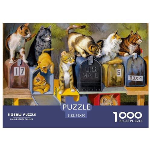 Puzzle 1000 Teile „Katze“ für Teenager, Geschenke, Holzpuzzle, Puzzle für Erwachsene, Lernspiele für zu Hause, DIY-Spielzeug, 1000 Teile (75 x 50 cm) von ABFFSDT