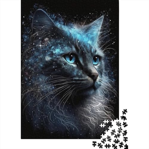 Puzzle 1000 Teile „Weltraum-Katze“, Puzzle für Erwachsene, Denkspiel, Puzzlespielzeug für Erwachsene, 1000 Teile (75 x 50 cm) von ABFFSDT