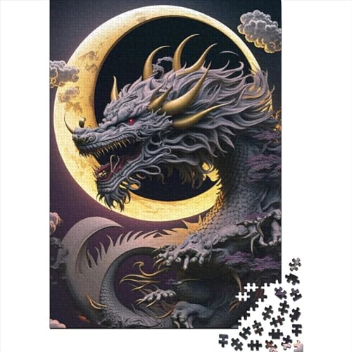 Puzzle 1000 Teile Brave Dragon Puzzle für Kinder und Jugendliche Holzbrettpuzzle Lernspielzeug Familienspiele 1000 Teile (75x50cm) von ABFFSDT