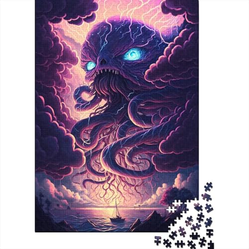 Puzzle 1000 Teile Tierkraken-Puzzle für Kinder und Jugendliche Holzbrett-Puzzle Lernspielzeug Familienspiele 1000 Stück (75x50cm) von ABFFSDT