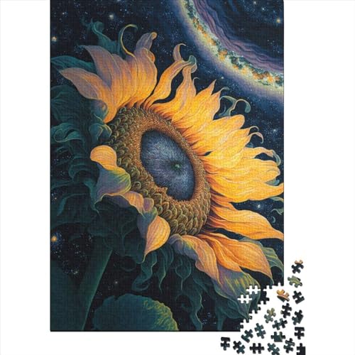 Puzzle 1000 Teile für Erwachsene, Puzzle „Universe Sunflower12“, Holzpuzzle, Familienspiel, Spielzeug, 1000 Teile (75 x 50 cm) von ABFFSDT