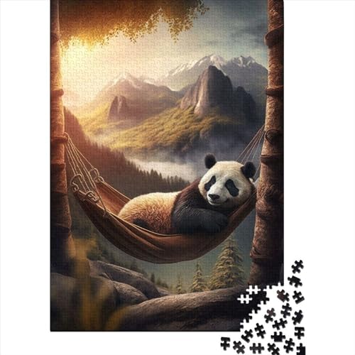 Puzzle 300 Teile Chilling Hammock Panda Puzzle für Erwachsene und Puzzles Schwierigkeitsgrade Puzzlespiele Puzzle Geburtstagsgeschenk 300 Teile (40x28cm) von ABFFSDT