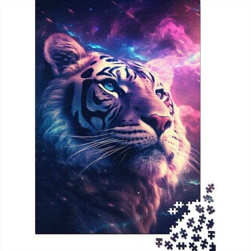 Puzzle 300 Teile für Erwachsene, Kosmischer Nebel, Tiger-Puzzle für Erwachsene, Holzbrett-Puzzle, Familiendekoration, 300 Teile (40 x 28 cm) von ABFFSDT