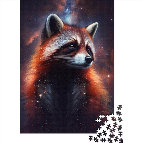 Puzzle 300 Teile für Erwachsene, Puzzle „Galaxie, roter Waschbär“, Puzzle für Teenager, Holzpuzzle, Heimdekoration, Puzzlespielzeug, 300 Teile (40 x 28 cm) von ABFFSDT