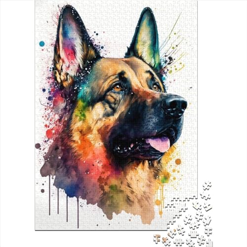 Puzzle 500 Teile Deutscher Schäferhund, Schwierigkeitsgrad Erwachsene, Puzzle, Familienspiele, 500 Teile (52 x 38 cm) von ABFFSDT