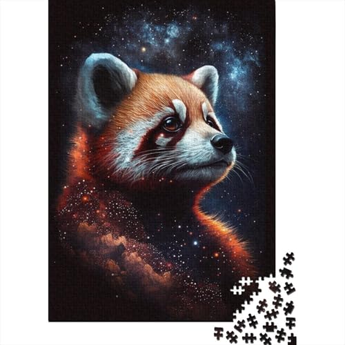 Puzzle Galaxy Red Raccoon 1000-teiliges Puzzle für Erwachsene, Holzpuzzle für Erwachsene, Stressabbau, 1000 Teile (75 x 50 cm) von ABFFSDT