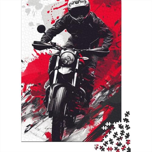 Puzzle für Erwachsene, 1000 Teile, Bunte Motorräder, kreatives Holzpuzzle, praktisches Spiel, Familiendekoration, 1000 Teile (75 x 50 cm) von ABFFSDT