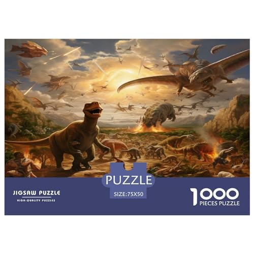 Puzzle für Erwachsene, 1000 Teile, Dinosaurier-Welt-Puzzle, Puzzles für Erwachsene, Lernspiel, Herausforderungsspielzeug, 1000 Teile (75 x 50 cm) von ABFFSDT