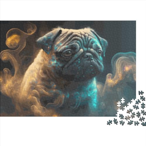 Puzzle für Erwachsene, 1000 Teile, Geistertier-Mops, Puzzle für Erwachsene, Lernspiel, Herausforderungsspielzeug, 1000 Teile (75 x 50 cm) von ABFFSDT