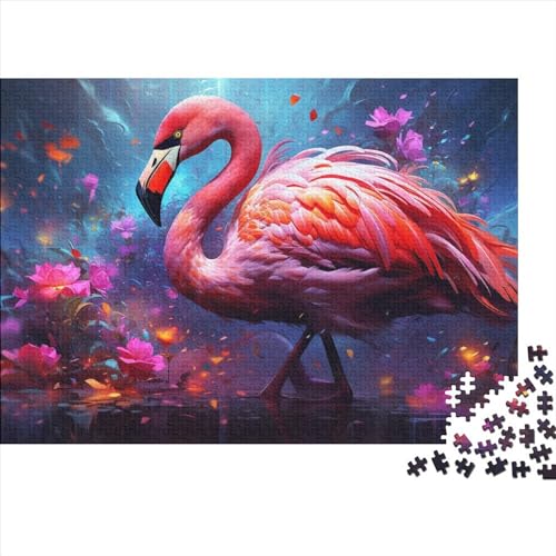 Puzzle für Erwachsene, 1000 Teile, Kunst, psychedelisches Flamingo-Puzzle, Puzzle für Erwachsene, Lernspiel, Herausforderungsspielzeug, 1000 Teile (75 x 50 cm) von ABFFSDT