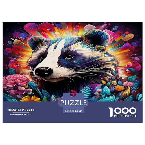 Puzzle für Erwachsene, 1000 Teile, buntes Dachs-Puzzle, Puzzles für Erwachsene, Lernspiel, Herausforderungsspielzeug, 1000 Teile (75 x 50 cm) von ABFFSDT