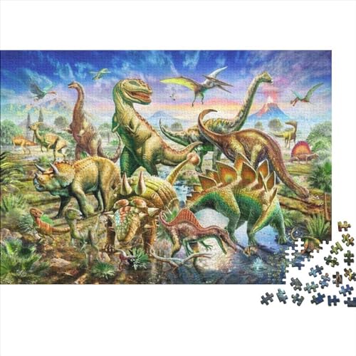 Puzzle für Erwachsene, 300 Teile, Dinosaurier-Holzpuzzle für Erwachsene und Teenager, Heimdekoration, Puzzlespielzeug, 300 Teile (40 x 28 cm) von ABFFSDT