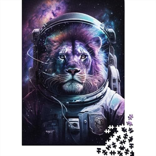 Puzzle für Erwachsene, Astronautenkunst, Löwe, 500-teiliges Puzzle aus Holz, ab 18 Jahren, anspruchsvolles Spiel, 500 Teile (52 x 38 cm) von ABFFSDT