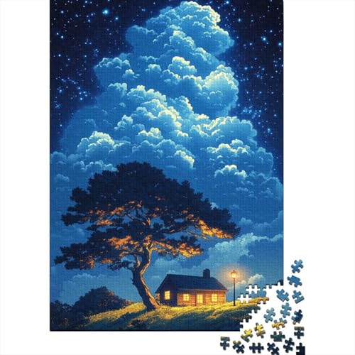 Puzzle für Erwachsene, Bunte Wolken, Holzpuzzle 1000 Teile, kreatives rechteckiges Puzzle, Denksportspiel, 1000 Teile (75 x 50 cm) von ABFFSDT