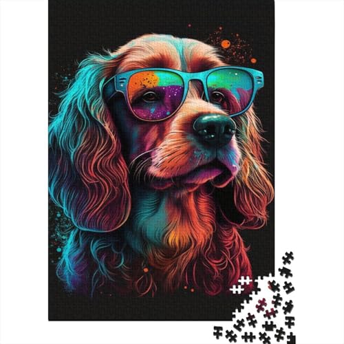 Puzzle für Erwachsene, Kunst-Labrador-Hunde, 500-teiliges Puzzle aus Holz, ab 18 Jahren, anspruchsvolles Spiel, 500 Teile (52 x 38 cm) von ABFFSDT