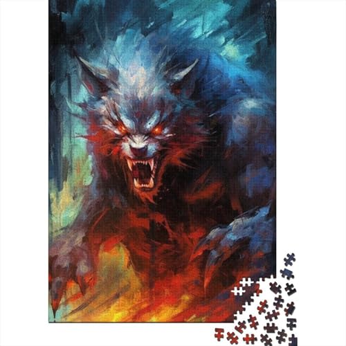 Puzzle für Erwachsene, farbenfrohe Wolfsbilder, 300-teiliges Puzzle aus Holz, ab 18 Jahren, anspruchsvolles Spiel, 300 Teile (40 x 28 cm) von ABFFSDT