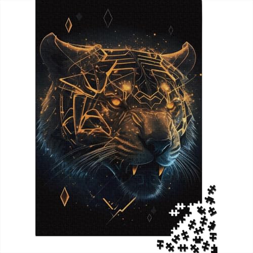 Puzzle für Erwachsene, schöner Tiger, 1000-teiliges Puzzle aus Holz, ab 18 Jahren, anspruchsvolles Spiel, 1000 Teile (75 x 50 cm) von ABFFSDT