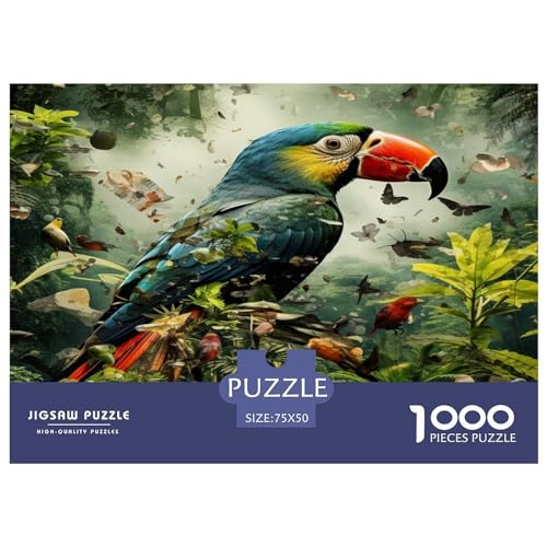 Puzzle für Erwachsene 1000 Teile, Ramphastos Toco Holzpuzzle für Erwachsene, Lernspiel, Herausforderungsspielzeug, 1000 Stück (75 x 50 cm) von ABFFSDT