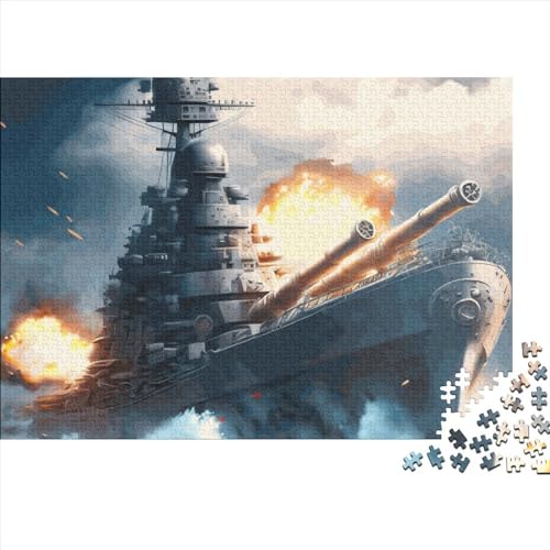 Puzzle für Erwachsene 1000 Teile, Schlachtschiff, Holzpuzzle für Erwachsene, nachhaltige Puzzlespiele, 1000 Stück (75 x 50 cm) von ABFFSDT