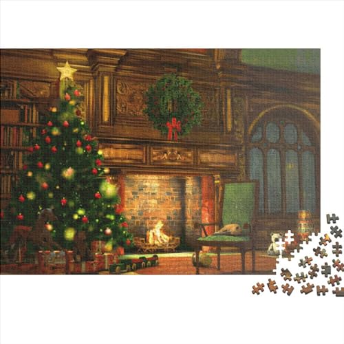 Puzzle für Erwachsene 1000 Teile Weihnachtsstimmung Holzpuzzle für Erwachsene und Teenager Heimdekoration Puzzlespielzeug 1000 Teile (75 x 50 cm) von ABFFSDT