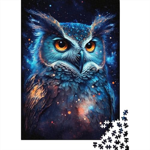 Puzzle für Erwachsene aus Holz, Eulen-Galaxie, 300 Puzzleteile, rechteckig, Spiel zur geistigen Entwicklung, 300 Teile (40 x 28 cm) von ABFFSDT