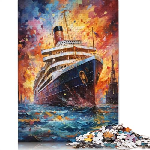 Puzzle für Erwachsene mit 500 Teilen, „Die farbenfrohe Psychedelia der Titanic“, Puzzle für Erwachsene, Lernspiel, Herausforderungsspielzeug, 500 Teile (52 x 38 cm) von ABFFSDT