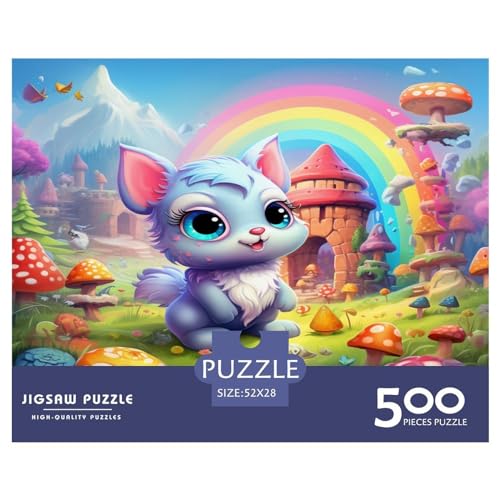 Puzzle für Erwachsene mit 500 süßen Tieren, Puzzle für Erwachsene, Lernspiel, Herausforderungsspielzeug, 500 Teile (52 x 38 cm) von ABFFSDT