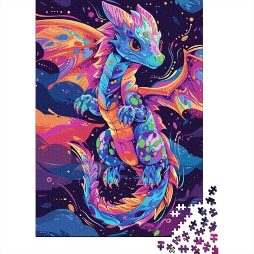 Puzzle für Erwachsene und Jugendliche, Bunte Baby-Drachen, Puzzle für Erwachsene und Teenager, Familienspiel, 300 Teile (40 x 28 cm) von ABFFSDT