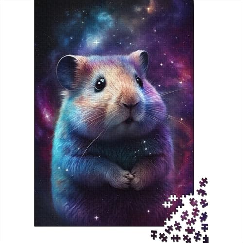 Puzzle für Kinder, 1000 Teile, Galaxie, Tier, Hamster, kreative Holz-Puzzles für Kinder, Jugendliche, Puzzles, herausforderndes Spiel, 1000 Teile (75 x 50 cm) von ABFFSDT