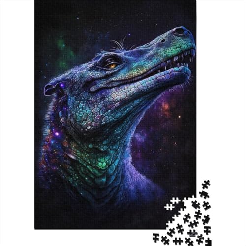 Puzzle für Kinder, 1000 Teile, Galaxie-Kunst, Krokodil, kreative Holz-Puzzles für Kinder, Jugendliche, Puzzles, herausforderndes Spiel, 1000 Teile (75 x 50 cm) von ABFFSDT