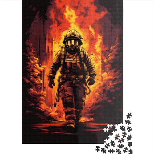 Puzzle für Kinder, 300 Teile, Feuerwehrmann-Flamme, kreatives Denkspiel für Erwachsene, Puzzle für Kinder und Jugendliche, 300 Teile (40 x 28 cm) von ABFFSDT