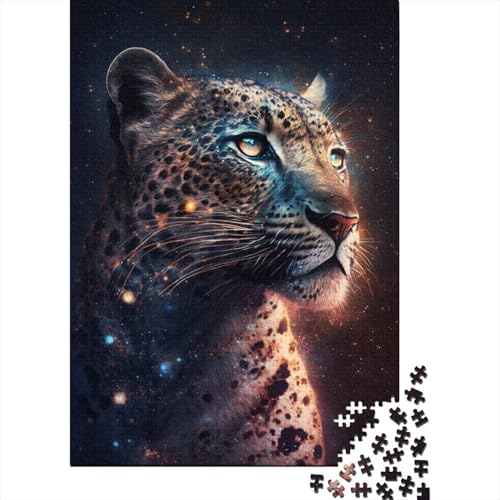 Puzzle für Kinder, 300 Teile, Galaxie, Leopard, kreative Holz-Puzzles für Kinder, Jugendliche, Puzzles, herausforderndes Spiel, 300 Stück (40 x 28 cm) von ABFFSDT