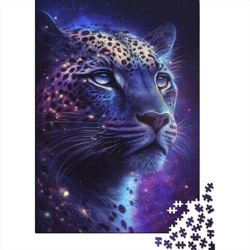 Puzzle für Kinder, 300 Teile, Galaxie, Leopard, kreative Holz-Puzzles für Kinder, Jugendliche, Puzzles, herausforderndes Spiel, 300 Stück (40 x 28 cm) von ABFFSDT