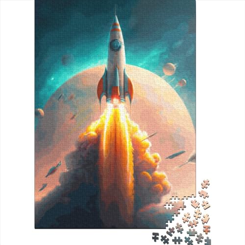 Puzzle für Kinder, 300 Teile, Raketenpuzzles für Kinder, kreatives Holzpuzzle, anspruchsvolles Spiel, 300 Teile (40 x 28 cm) von ABFFSDT