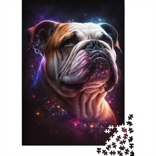 Puzzle für Kinder, 300 Teile, Weltraum-Farb-Bulldogge, Puzzle für Erwachsene, kreative Puzzles, Denksportaufgaben für Kinder und Jugendliche, 300 Stück (40 x 28 cm) von ABFFSDT