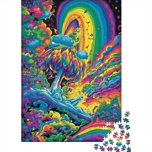 Puzzle für Kinder, 300 Teile, farbenfrohes psychedelisches Rauch-Puzzle, kreative Puzzles für Erwachsene, Denksportaufgaben für Kinder und Jugendliche, 300 Stück (40 x 28 cm) von ABFFSDT