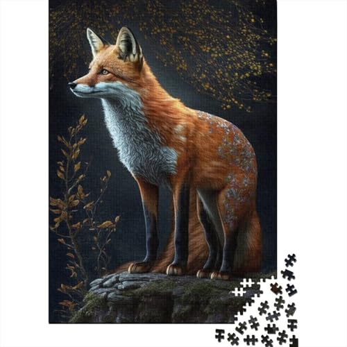 Puzzle für Kinder, 300 Teile, niedlicher Kunstfuchs, Puzzle für Erwachsene, kreative Puzzles, Denksportaufgaben für Kinder und Jugendliche, 300 Stück (40 x 28 cm) von ABFFSDT