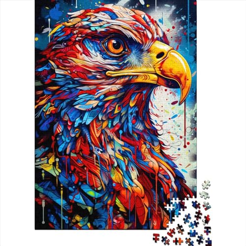 Puzzle für Kinder, 500 Teile, farbenfrohes Adler-Puzzle, Holzbrett-Puzzle für Erwachsene, Denksport-Puzzle für Kinder und Jugendliche, 500 Teile (52 x 38 cm) von ABFFSDT